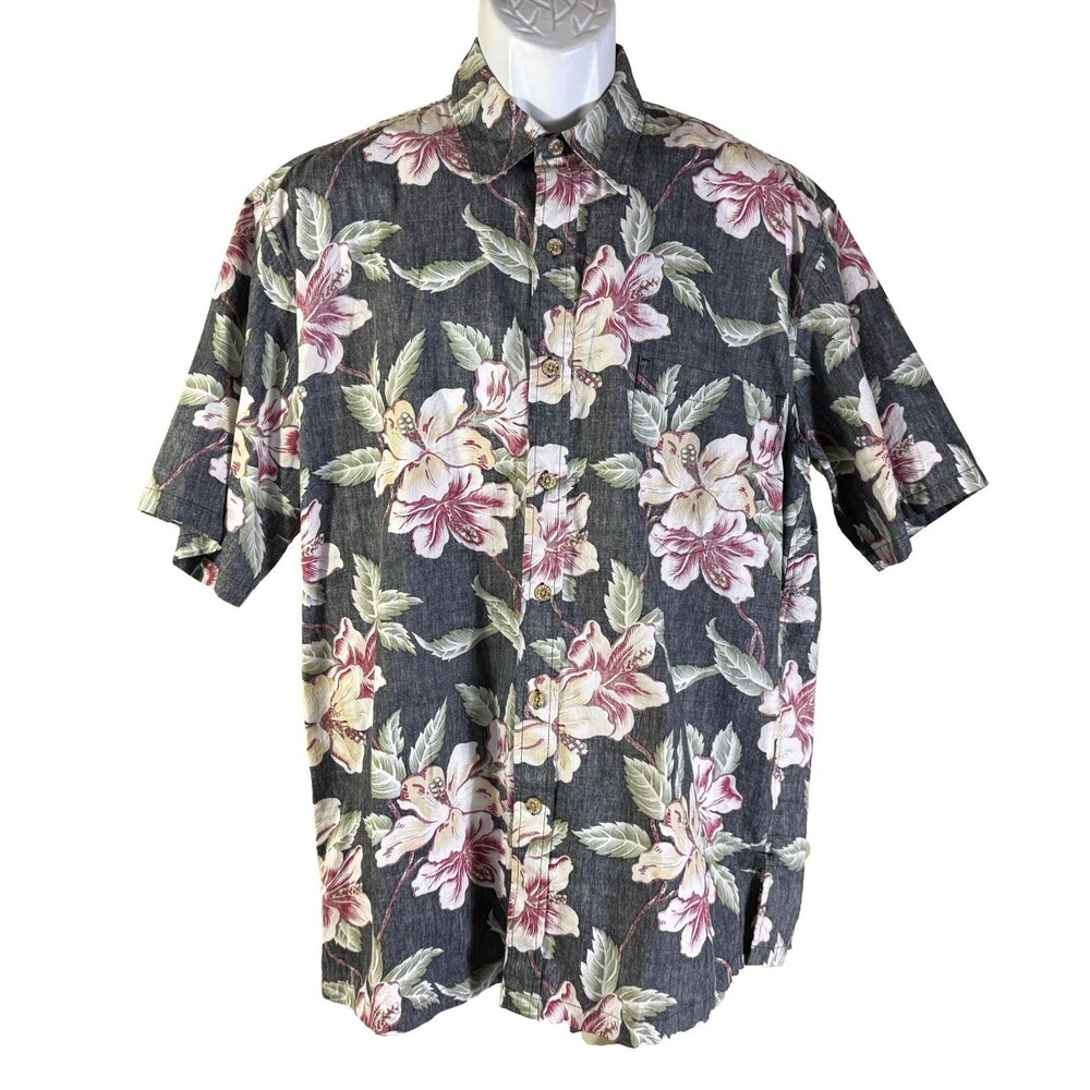 COOKE STREET Men's Short Sleeve Button Down Inside Out Floral Shirt Large